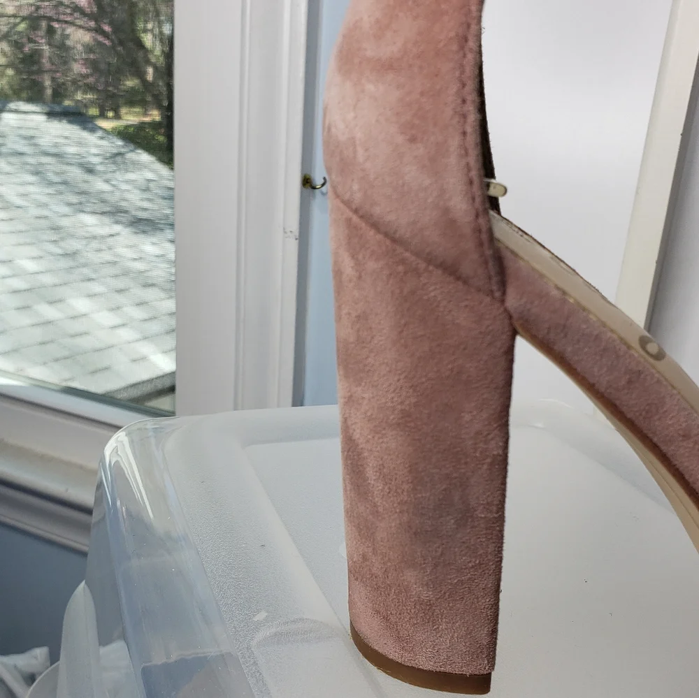 Sam Edelman Yaro Suede Block Heel Ankle Strap Band Petal Pink Event Weddings 7